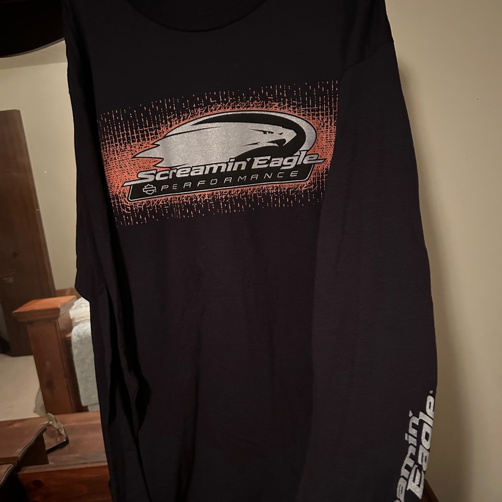 Black Harley Davidson, long sleeve screaming eagle T-shirt